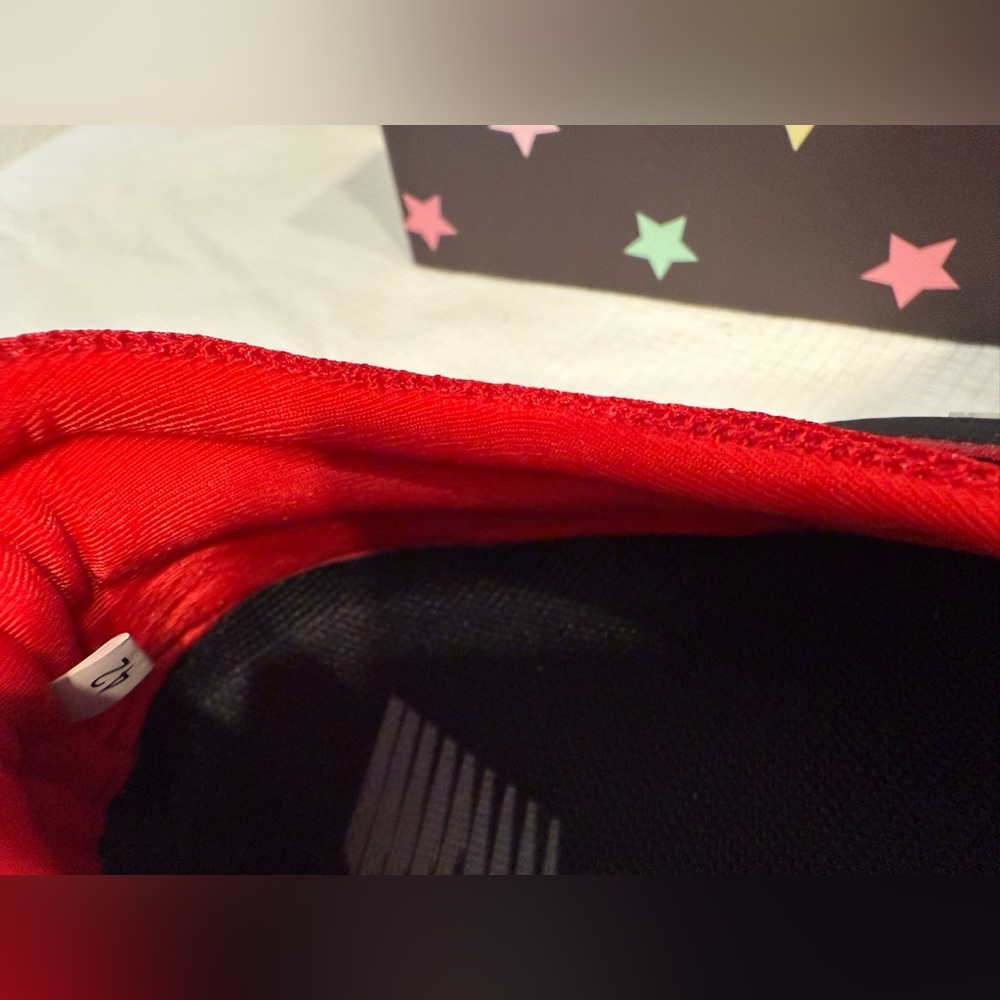 Red and Black Mary Jane Flats with Strap - Picture 16 of 16